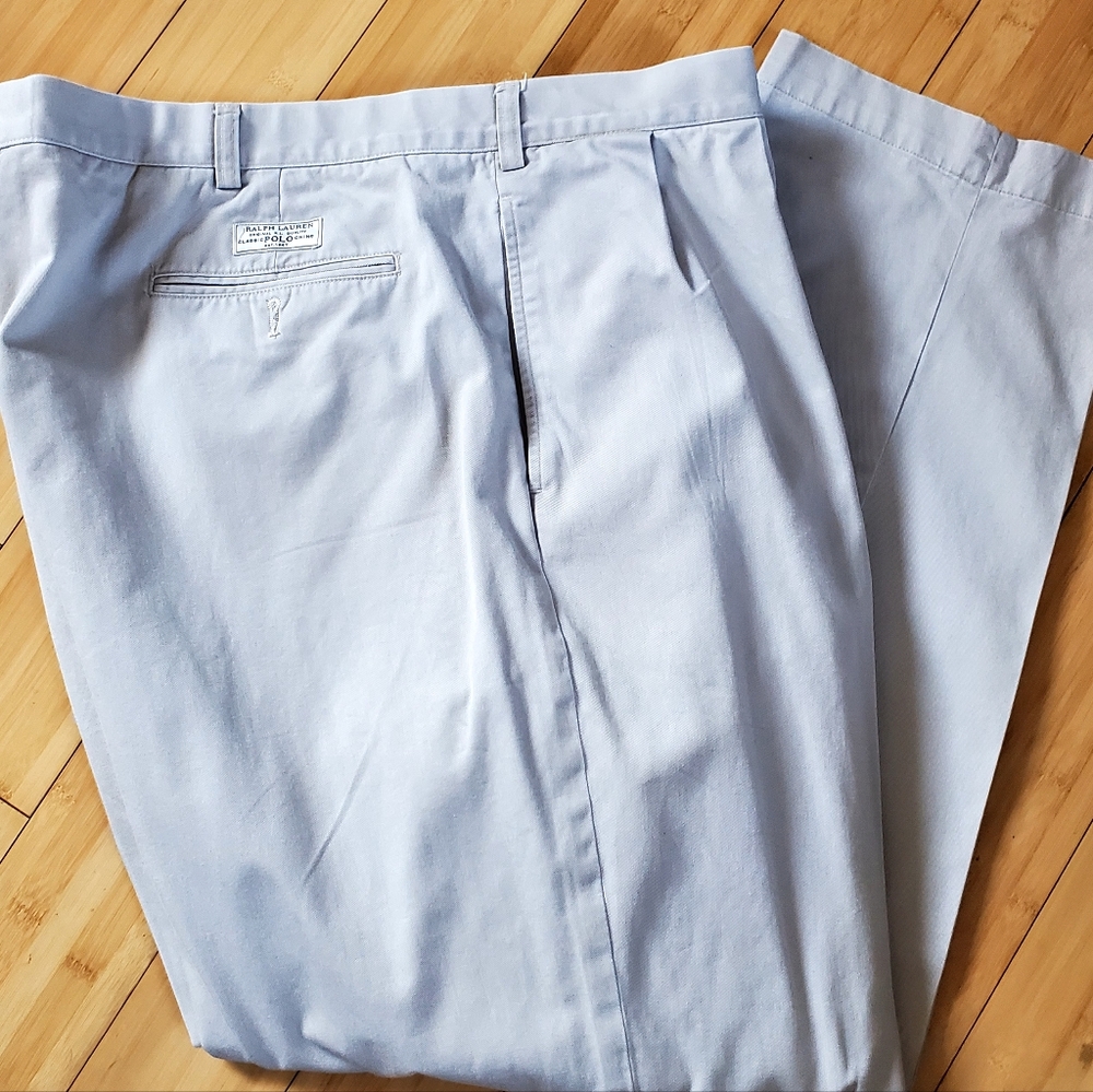 Ralph Lauren Men's Light Khakis Chinos Men's Pleated Pants Size 46B×32